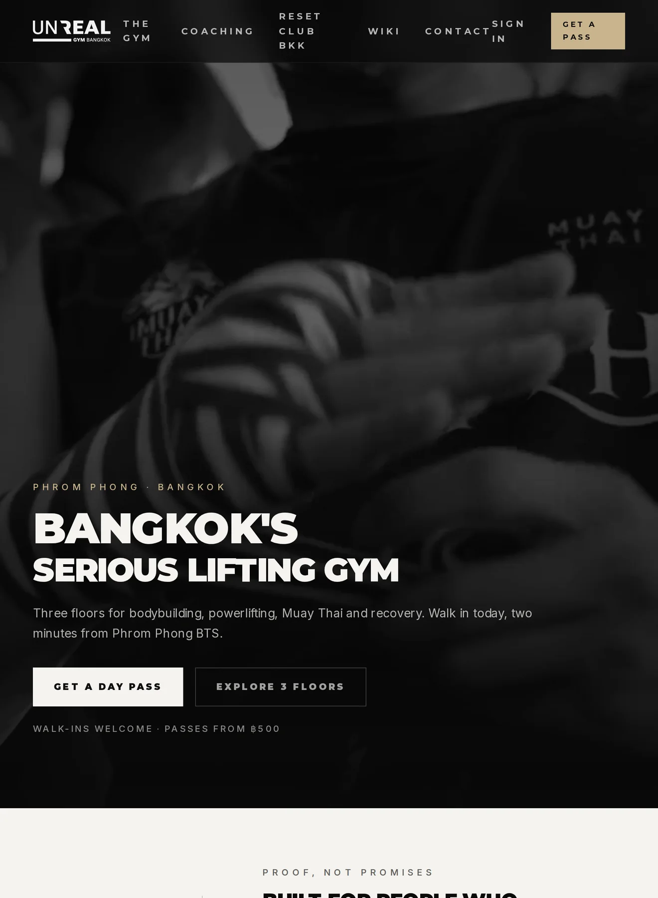 UnReal Gym Thailand site, rebuilt by DLVX