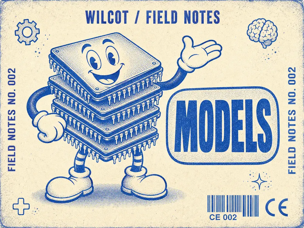Field note 002, Models, a stack of grinning model chips